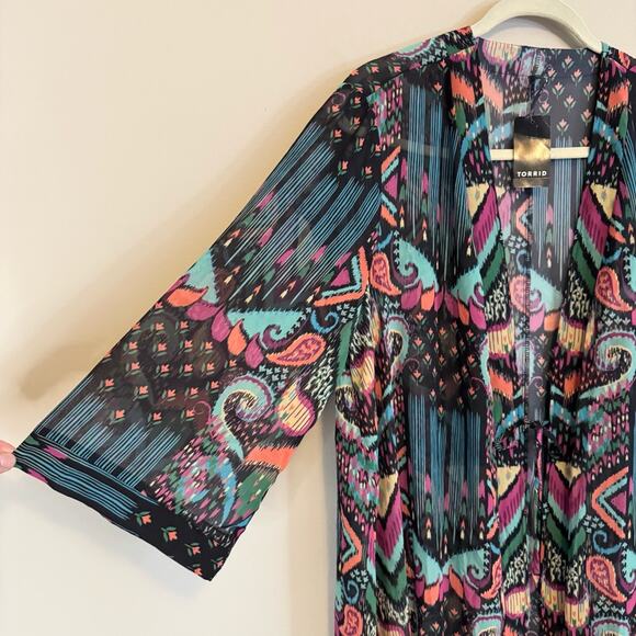 Torrid Maxi Kimono Black Large NWT - Picture 4 of 7
